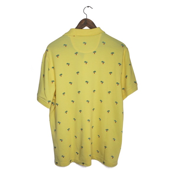 Club Room NWT Tropical Palm Tree Citron Aura Performance Pique Polo Large - Picture 6 of 8